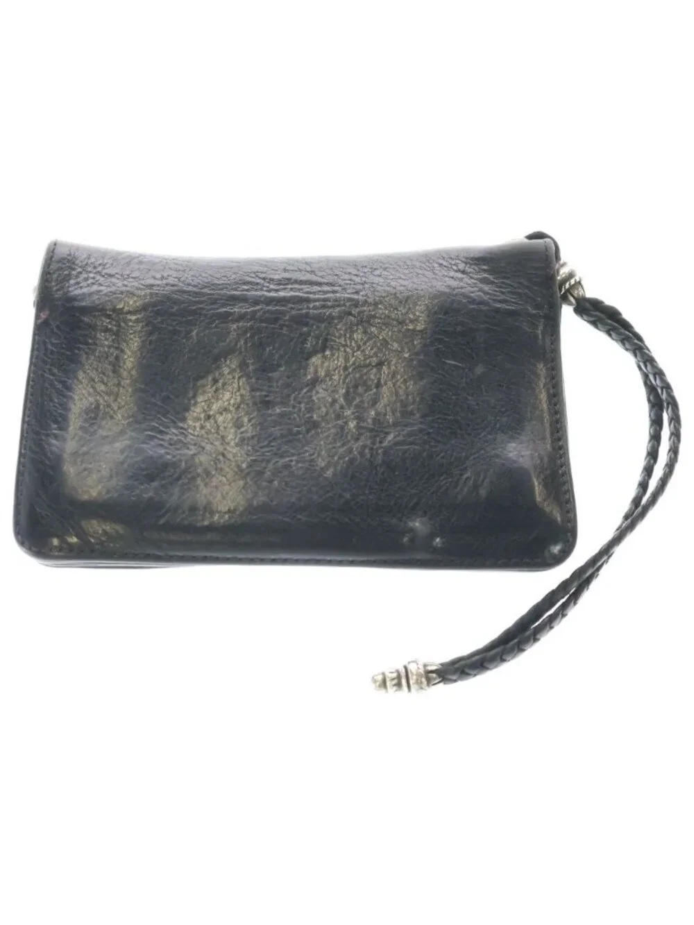 Chrome Hearts Cross Ball Button Leather Wallet Black